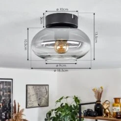 Haikala Deckenleuchte Klar, Rauchfarben, 1-flammig -Lampe Verkäufe haikala deckenleuchte h3667002 3