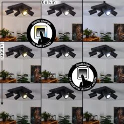 Hakamken Deckenleuchte LED Schwarz, 4-flammig -Lampe Verkäufe hakamken deckenleuchte h3438510 1