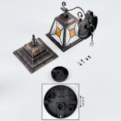 Halla Außenwandleuchte Antik, Gold, Schwarz, 1-flammig -Lampe Verkäufe halla aussenwandleuchte h3569139 4