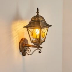 Halla Außenwandleuchte Antik, Gold, Schwarz, 1-flammig -Lampe Verkäufe halla aussenwandleuchte h3569139 8