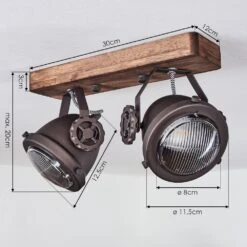 Herford Deckenleuchte Braun, Holz Dunkel, 2-flammig -Lampe Verkäufe herford deckenleuchte h3017333 3