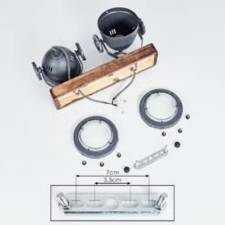 Herford Deckenleuchte Grau, Holz Dunkel, 2-flammig 16 Herford Deckenleuchte Grau, Holz Dunkel, 2-flammig -Lampe Verkäufe herford deckenleuchte h3017395 4