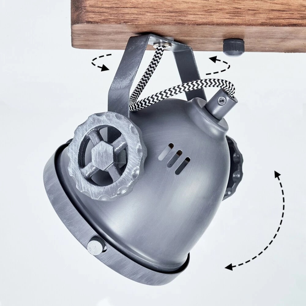 Herford Deckenleuchte Grau, Holz Dunkel, 2-flammig 8 Herford Deckenleuchte Grau, Holz Dunkel, 2-flammig – Bild 6