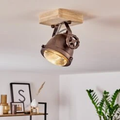 Herford Deckenleuchte Holz Hell, Kupferfarben, 1-flammig -Lampe Verkäufe herford deckenleuchte h3388839 9