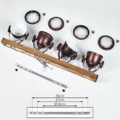 Herford Deckenleuchte Holz Dunkel, Rostfarben, 4-flammig -Lampe Verkäufe herford deckenleuchte h3435489 4