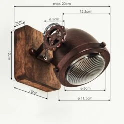 Herford Wandleuchte Holz Dunkel, Rostfarben, 1-flammig -Lampe Verkäufe herford wandleuchte h3017357 3