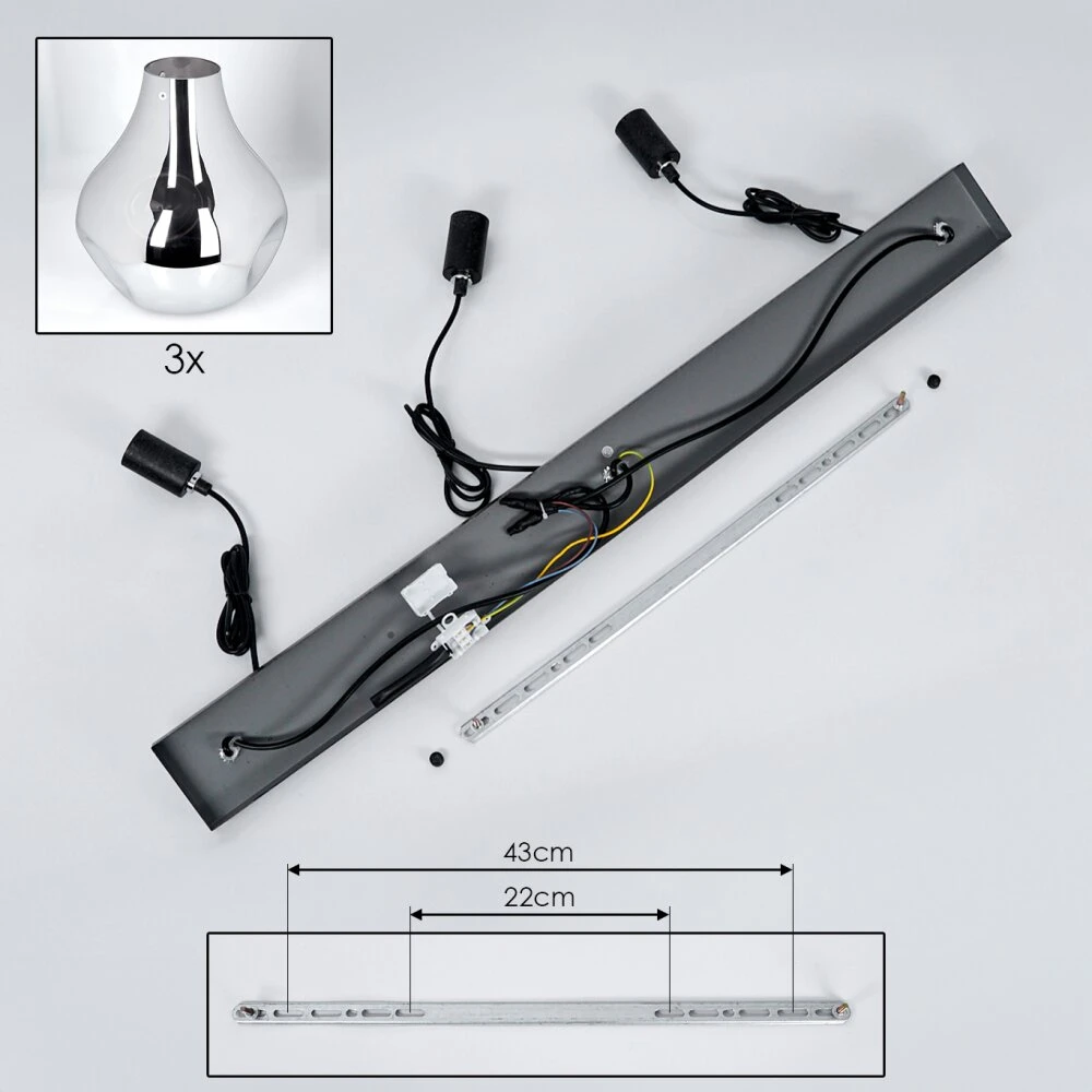 Herisau Hängeleuchte Schwarz, 3-flammig 7 Herisau Hängeleuchte Schwarz, 3-flammig – Bild 5