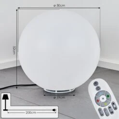Ilorn Kugelleuchte 50 Cm LED Weiß, 1-flammig, Fernbedienung -Lampe Verkäufe ilorn kugelleuchte 50 cm h3950845 3