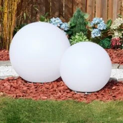 Ilorn Kugelleuchte Set 39 Cm, 50 Cm LED Weiß, 2-flammig, Fernbedienung -Lampe Verkäufe ilorn kugelleuchte set 39 cm 50 cm h3950852 12