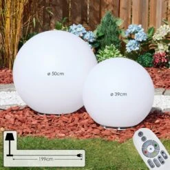 Ilorn Kugelleuchte Set 39 Cm, 50 Cm LED Weiß, 2-flammig, Fernbedienung -Lampe Verkäufe ilorn kugelleuchte set 39 cm 50 cm h3950852 3