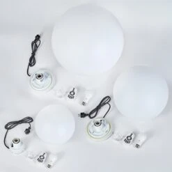 Ilorn Kugelleuchten Set 30 Cm, 39 Cm, 50 Cm LED Weiß, 3-flammig, Fernbedienung -Lampe Verkäufe ilorn kugelleuchten set 30 cm 39 cm 50 cm h3954133 4