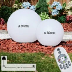 Ilorn Kugelleuchten Set 30 Cm, 39 Cm LED Weiß, 2-flammig, Fernbedienung -Lampe Verkäufe ilorn kugelleuchten set 30 cm 39 cm h3889428 3