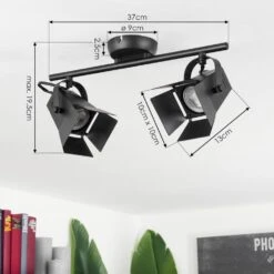 Isanay Deckenleuchte Schwarz, 2-flammig -Lampe Verkäufe isanay deckenleuchte h3582961 3