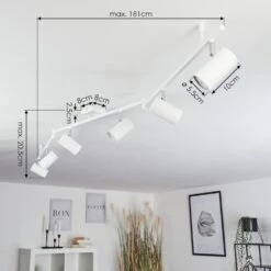 Javel Deckenleuchte Chrom, Weiß, 6-flammig -Lampe Verkäufe javel deckenleuchte h3456644 3