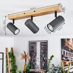 Javel Deckenleuchte Holzoptik, Schwarz, 3-flammig -Lampe Verkäufe javel deckenleuchte h3563991 3