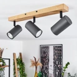 Javel Deckenleuchte Holzoptik, Schwarz, 3-flammig -Lampe Verkäufe javel deckenleuchte h3563991 9