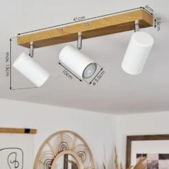 Javel Deckenleuchte Braun, Chrom, Holzoptik, 3-flammig -Lampe Verkäufe javel deckenleuchte h3564042 3