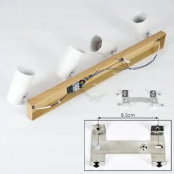 Javel Deckenleuchte Braun, Chrom, Holzoptik, 4-flammig -Lampe Verkäufe javel deckenleuchte h3564059 4