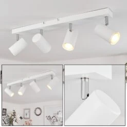 Javel Deckenleuchte Chrom, Weiß, 4-flammig