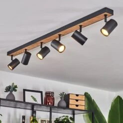Javel Deckenleuchte Braun, Holzoptik, Schwarz, 6-flammig -Lampe Verkäufe javel deckenleuchte h3672037 10