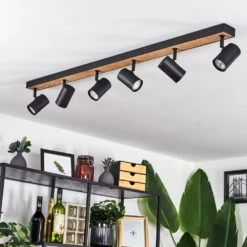 Javel Deckenleuchte Braun, Holzoptik, Schwarz, 6-flammig -Lampe Verkäufe javel deckenleuchte h3672037 9