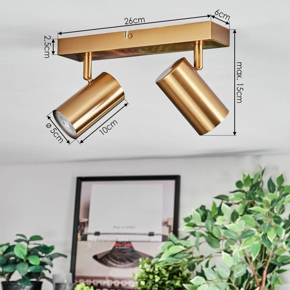 Javel Deckenleuchte Gold, 2-flammig 6 Javel Deckenleuchte Gold, 2-flammig – Bild 4