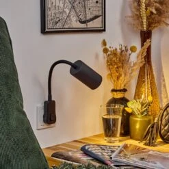 Javel Steckdosenleuchte Schwarz, 1-flammig -Lampe Verkäufe javel steckdosenleuchte h3628409 6