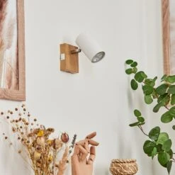 Javel Wandleuchte Chrom, Holzoptik, Naturfarben, 1-flammig -Lampe Verkäufe javel wandleuchte h3564028 10