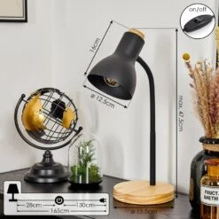 Kerzellec Tischleuchte Holz Hell, Schwarz, 1-flammig -Lampe Verkäufe kerzellec tischleuchte h3618745 3