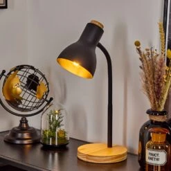 Kerzellec Tischleuchte Holz Hell, Schwarz, 1-flammig -Lampe Verkäufe kerzellec tischleuchte h3618745 8