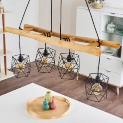 Kotor Pendelleuchte Holz Hell, Schwarz, 4-flammig -Lampe Verkäufe kotor pendelleuchte h3367568 13