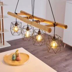 Kotor Pendelleuchte Holz Hell, Schwarz, 4-flammig -Lampe Verkäufe kotor pendelleuchte h3367568 2