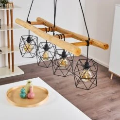 Kotor Pendelleuchte Holz Hell, Schwarz, 4-flammig -Lampe Verkäufe kotor pendelleuchte h3367568 4