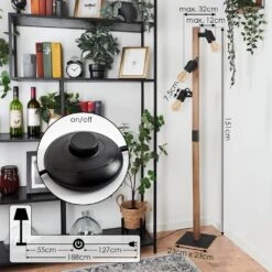 Kouk Stehleuchte Naturfarben, Schwarz, 3-flammig -Lampe Verkäufe kouk stehleuchte h3633229 3