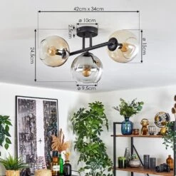 Koyoto Deckenleuchte Glas 15 Cm Bernsteinfarben, Klar, Rauchfarben, 3-flammig -Lampe Verkäufe koyoto deckenleuchte glas 15 cm h3858905 3