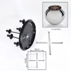 Koyoto Deckenleuchte Glas 15 Cm Chrom, Rauchfarben, 5-flammig -Lampe Verkäufe koyoto deckenleuchte glas 15 cm h3882528 4