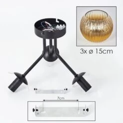 Koyoto Deckenleuchte Glas 15 Cm Gold, Klar, 3-flammig -Lampe Verkäufe koyoto deckenleuchte glas 15 cm h3884577 4