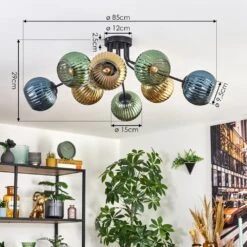 Koyoto Deckenleuchte Glas 15 Cm Blau, Gold, Grün, 8-flammig -Lampe Verkäufe koyoto deckenleuchte glas 15 cm h3947166 3