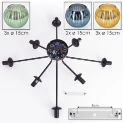 Koyoto Deckenleuchte Glas 15 Cm Blau, Gold, Grün, 8-flammig -Lampe Verkäufe koyoto deckenleuchte glas 15 cm h3947166 4