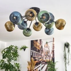 Koyoto Deckenleuchte Glas 15 Cm Blau, Gold, Grün, 12-flammig -Lampe Verkäufe koyoto deckenleuchte glas 15 cm h3953372 1