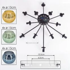 Koyoto Deckenleuchte Glas 15 Cm Blau, Gold, Grün, 12-flammig -Lampe Verkäufe koyoto deckenleuchte glas 15 cm h3953372 4