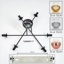 Koyoto Deckenleuchte Glas 15 Cm Chrom, Gold, Klar, Kupferfarben, Rauchfarben, 6-flammig -Lampe Verkäufe koyoto deckenleuchte glas 15 cm h3959312 4