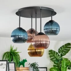 Koyoto Deckenleuchte Glas 15 Cm Blau, Gold, Kupferfarben, 5-flammig -Lampe Verkäufe koyoto deckenleuchte glas 15 cm h3964880 1