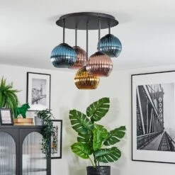 Koyoto Deckenleuchte Glas 15 Cm Blau, Gold, Kupferfarben, 5-flammig -Lampe Verkäufe koyoto deckenleuchte glas 15 cm h3964880 11