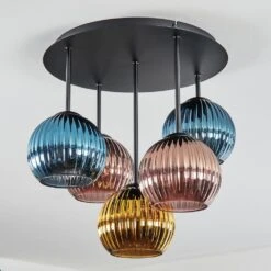 Koyoto Deckenleuchte Glas 15 Cm Blau, Gold, Kupferfarben, 5-flammig -Lampe Verkäufe koyoto deckenleuchte glas 15 cm h3964880 7