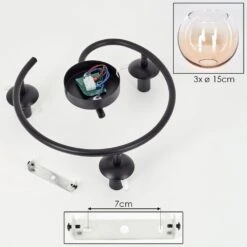 Koyoto Deckenleuchte Glas 15 Cm Bernsteinfarben, Klar, 3-flammig -Lampe Verkäufe koyoto deckenleuchte glas 15 cm h9006800 4