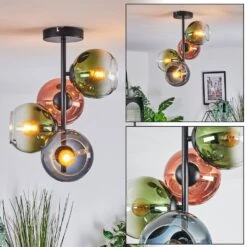 Koyoto Deckenleuchte Glas 15 Cm Blau, Gold, Klar, Kupferfarben, 4-flammig