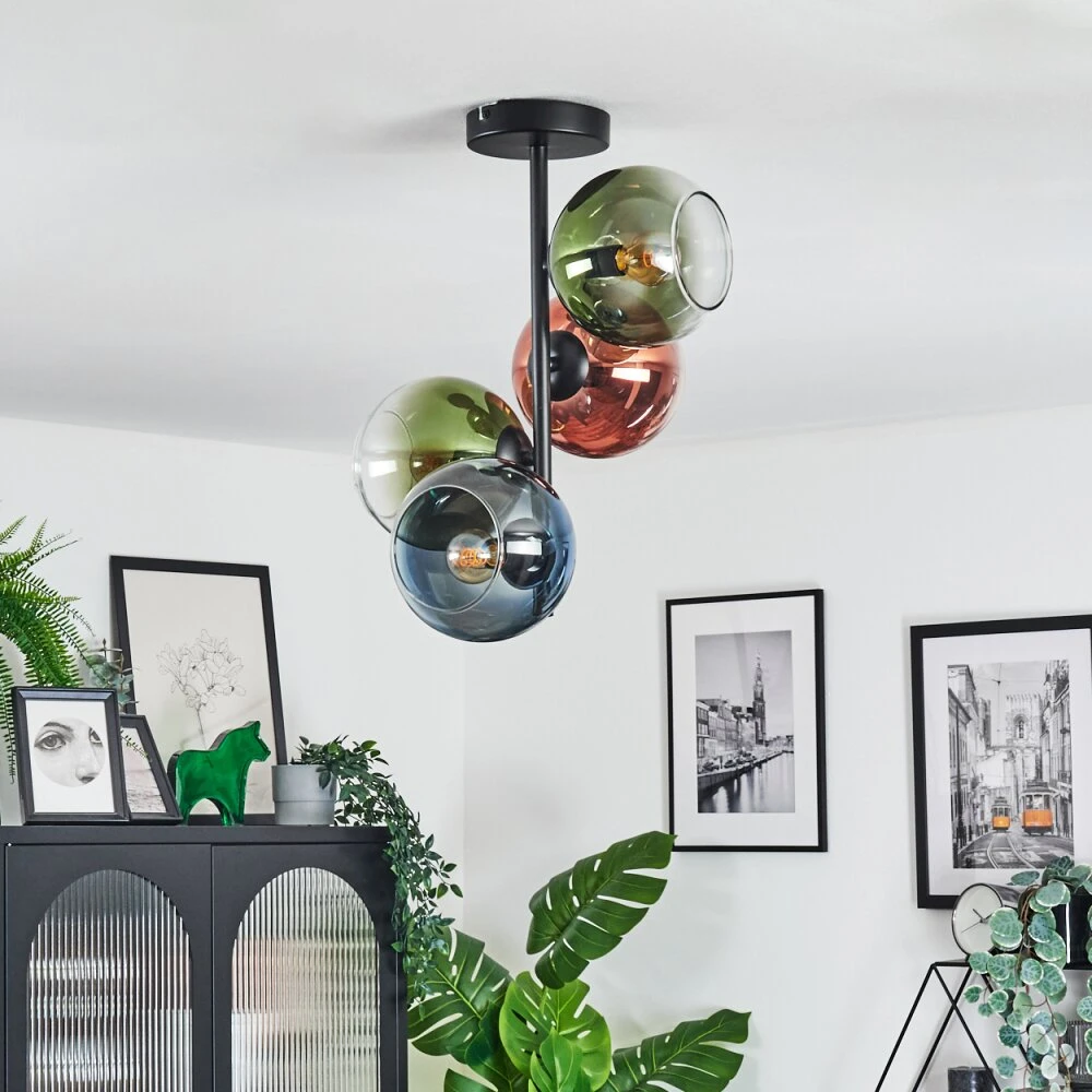 Koyoto Deckenleuchte Glas 15 Cm Blau, Gold, Klar, Kupferfarben, 4-flammig 4 Koyoto Deckenleuchte Glas 15 Cm Blau, Gold, Klar, Kupferfarben, 4-flammig – Bild 2