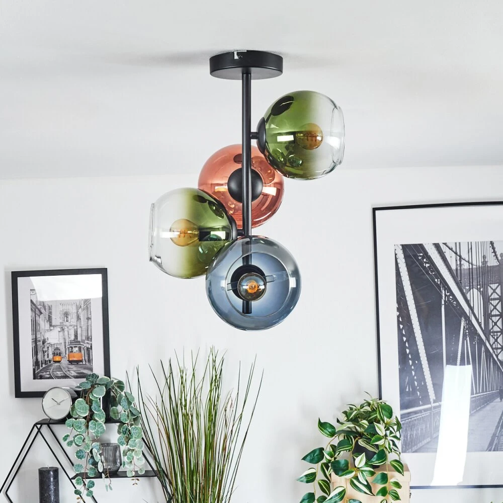 Koyoto Deckenleuchte Glas 15 Cm Blau, Gold, Klar, Kupferfarben, 4-flammig 12 Koyoto Deckenleuchte Glas 15 Cm Blau, Gold, Klar, Kupferfarben, 4-flammig – Bild 10