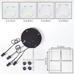 Koyoto Hängeleuchte Glas 15 Cm, 20 Cm, 25 Cm, 30 Cm Klar, 4-flammig -Lampe Verkäufe koyoto haengeleuchte glas 15 cm 20 cm 25 cm 30 cm h3958407 4